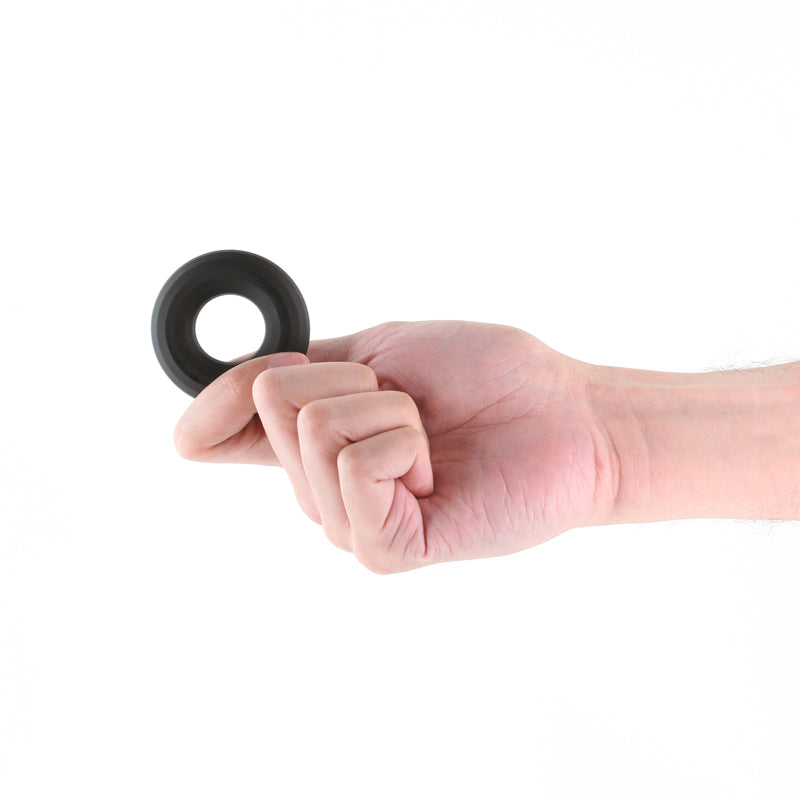 Renegade Fireman Ring - Medium - Black - Body-Safe Silicone Cock Ring for Enhanced Pleasure