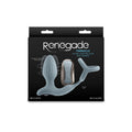 Renegade Pinnacle - USB Rechargeable Vibrating Butt Plug with Cock Ring - Grey (Body-Safe Silicone, 20 cm)