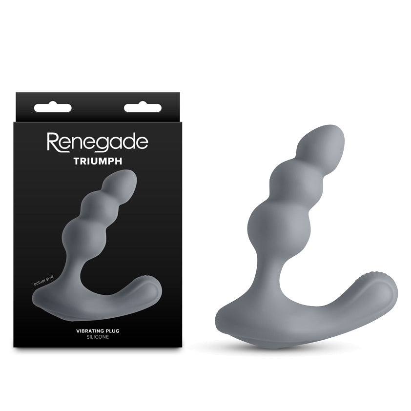 Renegade Anal Toy – USB Rechargeable, Body-Safe Silicone – Grey – 13.1 cm