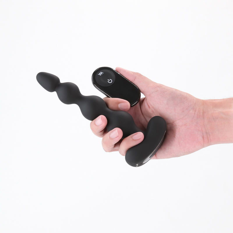 Renegade Anal Beads – USB Rechargeable, Body-Safe Silicone – Black – 17.9 cm