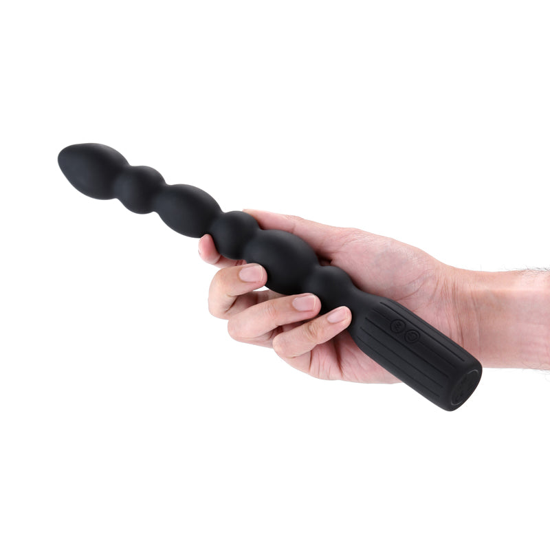 Renegade Anal Beads – USB Rechargeable, Body-Safe Silicone – Black – 28.8 cm