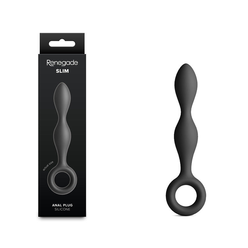 Renegade Anal Plug – Slim Design – Body-Safe Silicone – Black – 12.7 cm