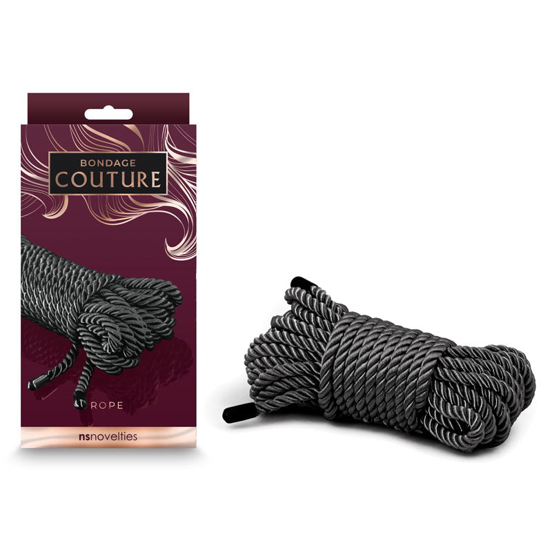 Bondage Couture - 7.6 Metre Black Bondage Rope - Premium Body-Safe Ties for Versatile Play