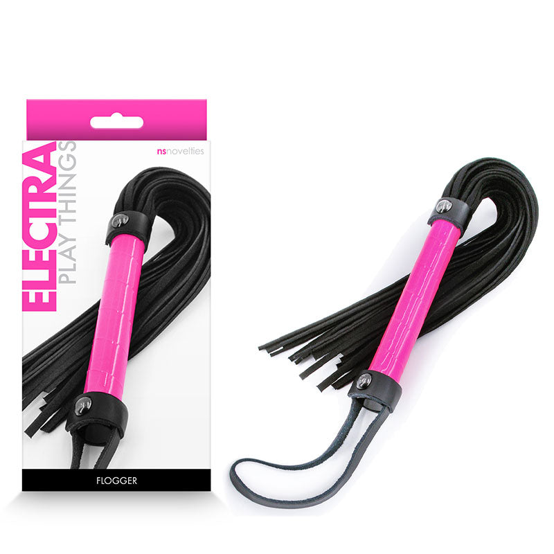Electra Flogger - Pink - Body-Safe Leather Whip for Sensual Exploration