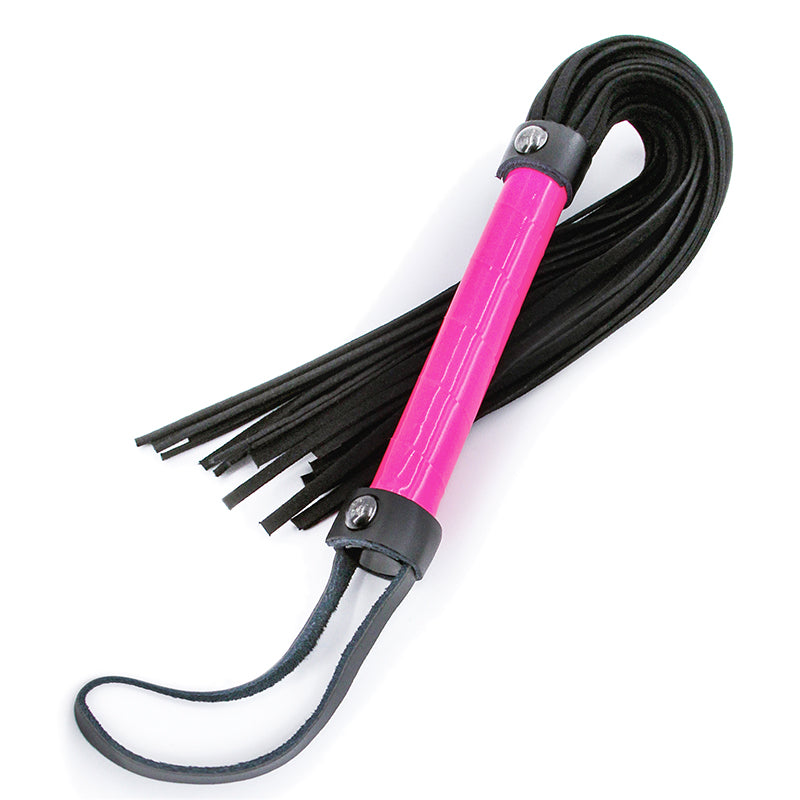 Electra Flogger - Pink - Body-Safe Leather Whip for Sensual Exploration