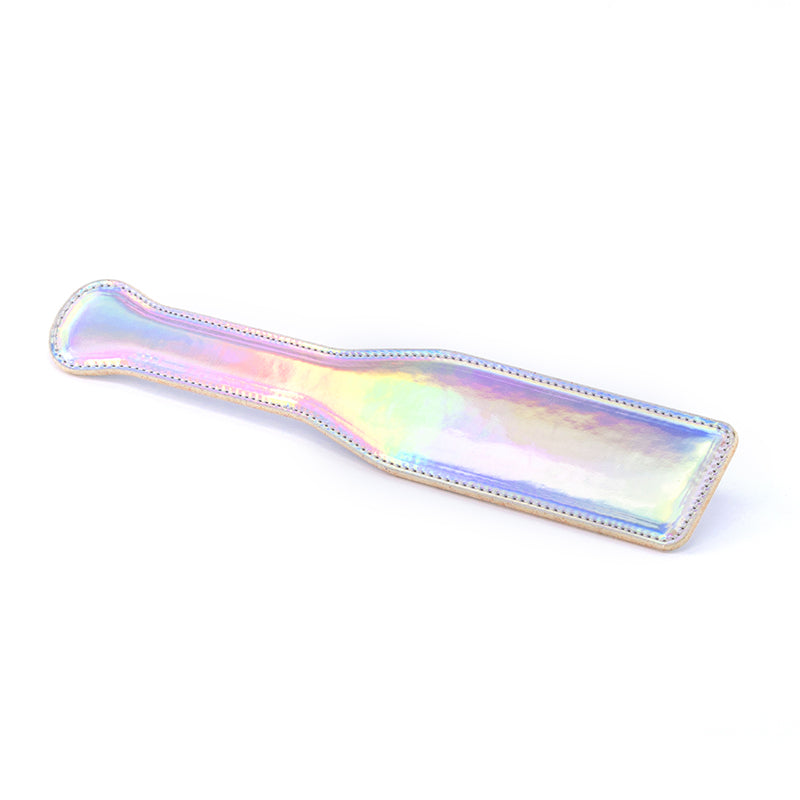 Cosmo Bondage Paddle - Metallic Rainbow Design - Versatile and Body-Safe Adult Toy