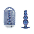 OUCH! Body-Safe Beaded Anal Plug – Metallic Blue (11.7 cm, Non-Toxic, Comfortable Design)
