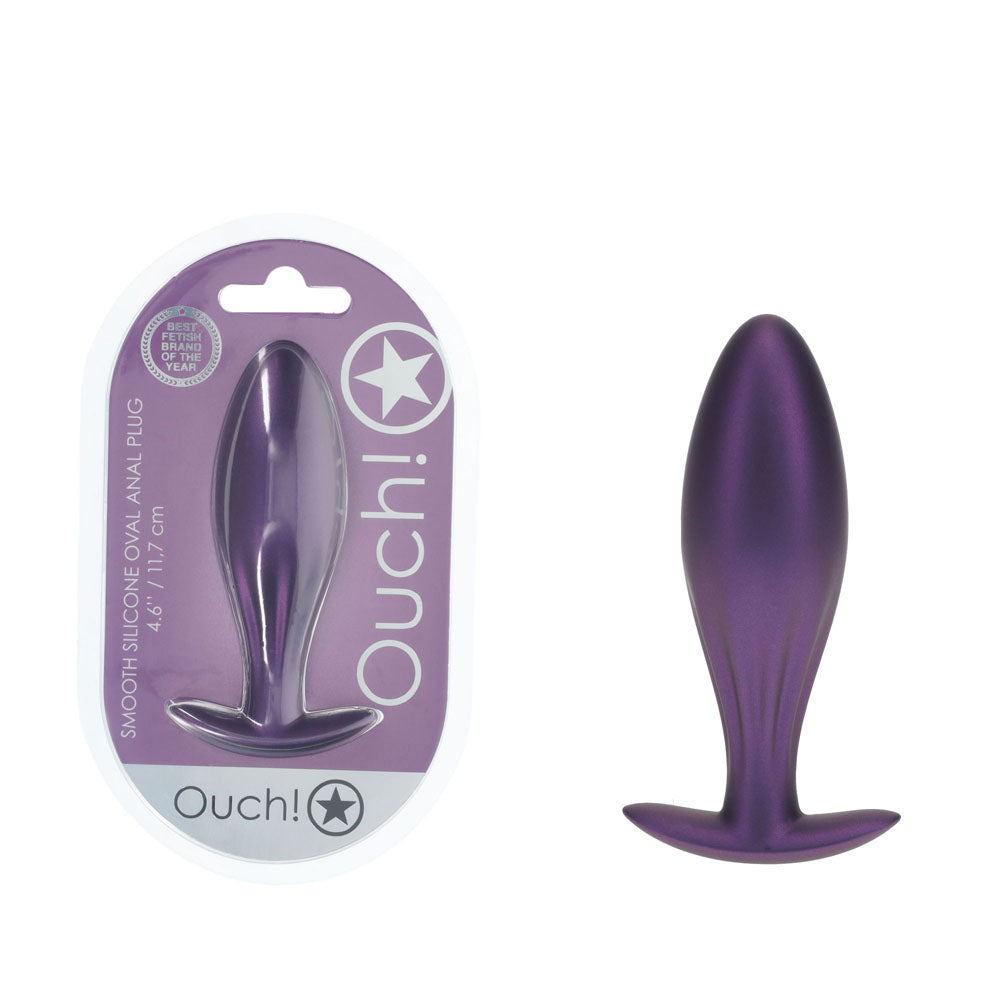 OUCH! Anal Toy – Body-Safe Silicone – Metallic Purple – 11.7 cm