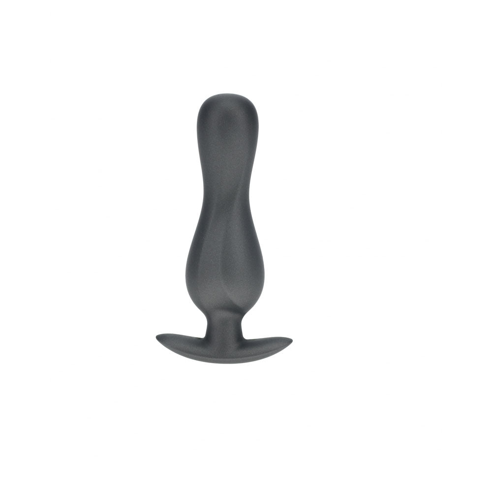 OUCH! Body-Safe Curvy Anal Plug - Gun Metal Grey - 11.7 cm for Enhanced Pleasure