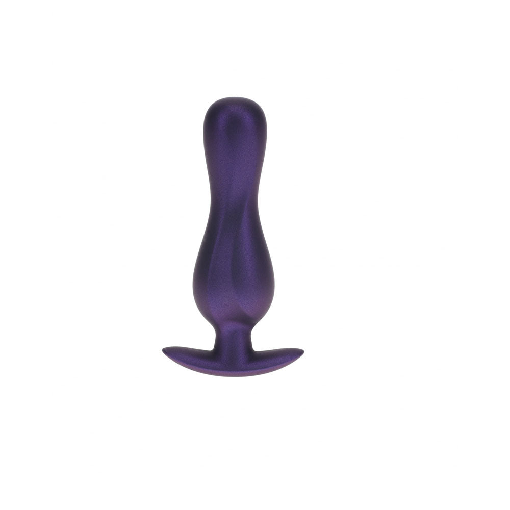 OUCH! Body-Safe Curvy Anal Plug - Metallic Purple (11.7 cm, Perfect for All Genders)