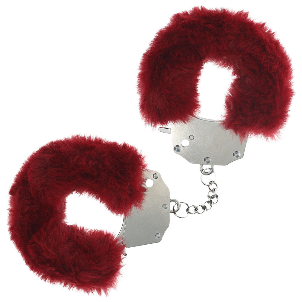 OUCH! Bondage Toys – Heavy-Duty Fluffy Cuffs – Burgundy