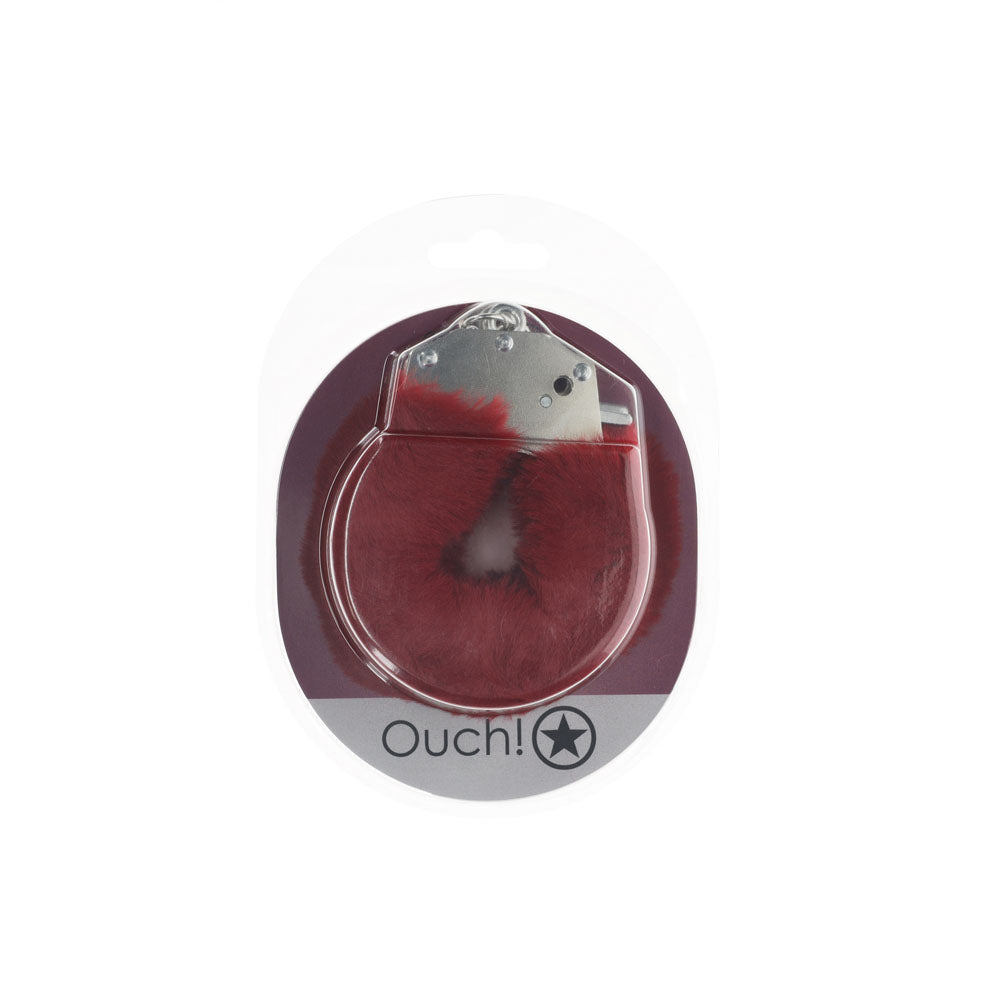 OUCH! Bondage Toys – Heavy-Duty Fluffy Cuffs – Burgundy
