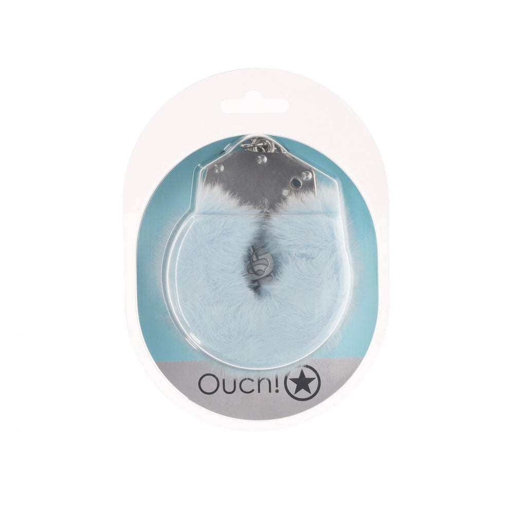 OUCH! Premium Powder Blue Fluffy Cuffs – Soft and Comfortable Restraints for All (Adjustable, Gender-Neutral)
