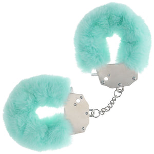 OUCH! powder green heavy-duty fluffy handcuffs