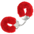 OUCH! Plush Red Restraints - Heavy-Duty Fluffy Cuffs for Comfort and Control