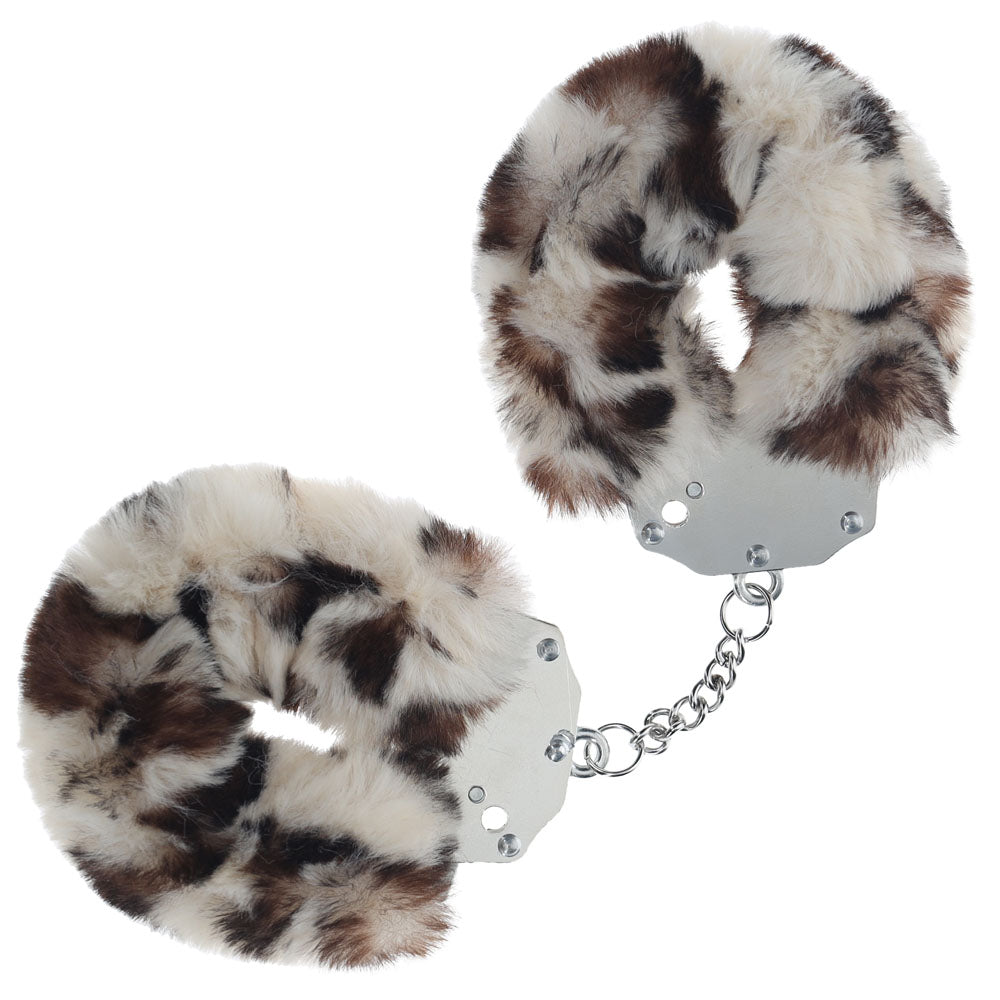 OUCH! Bondage Restraints – Heavy-Duty, Soft Fluffy Material – Snow Leopard