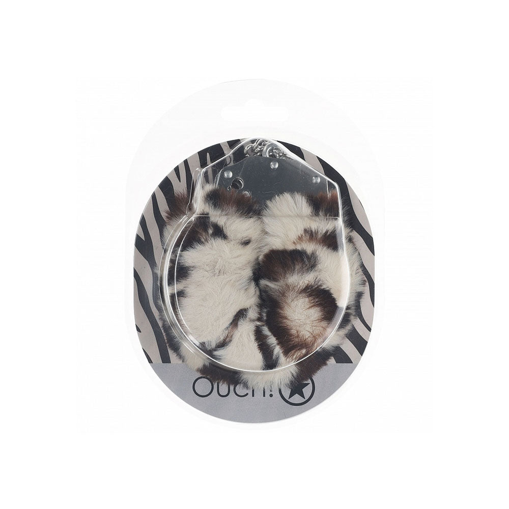 OUCH! Bondage Restraints – Heavy-Duty, Soft Fluffy Material – Snow Leopard