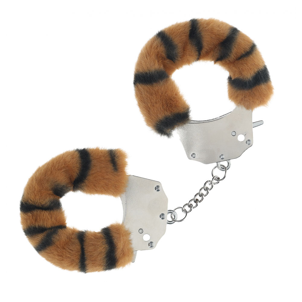 OUCH! tiger heavy-duty fluffy handcuffs