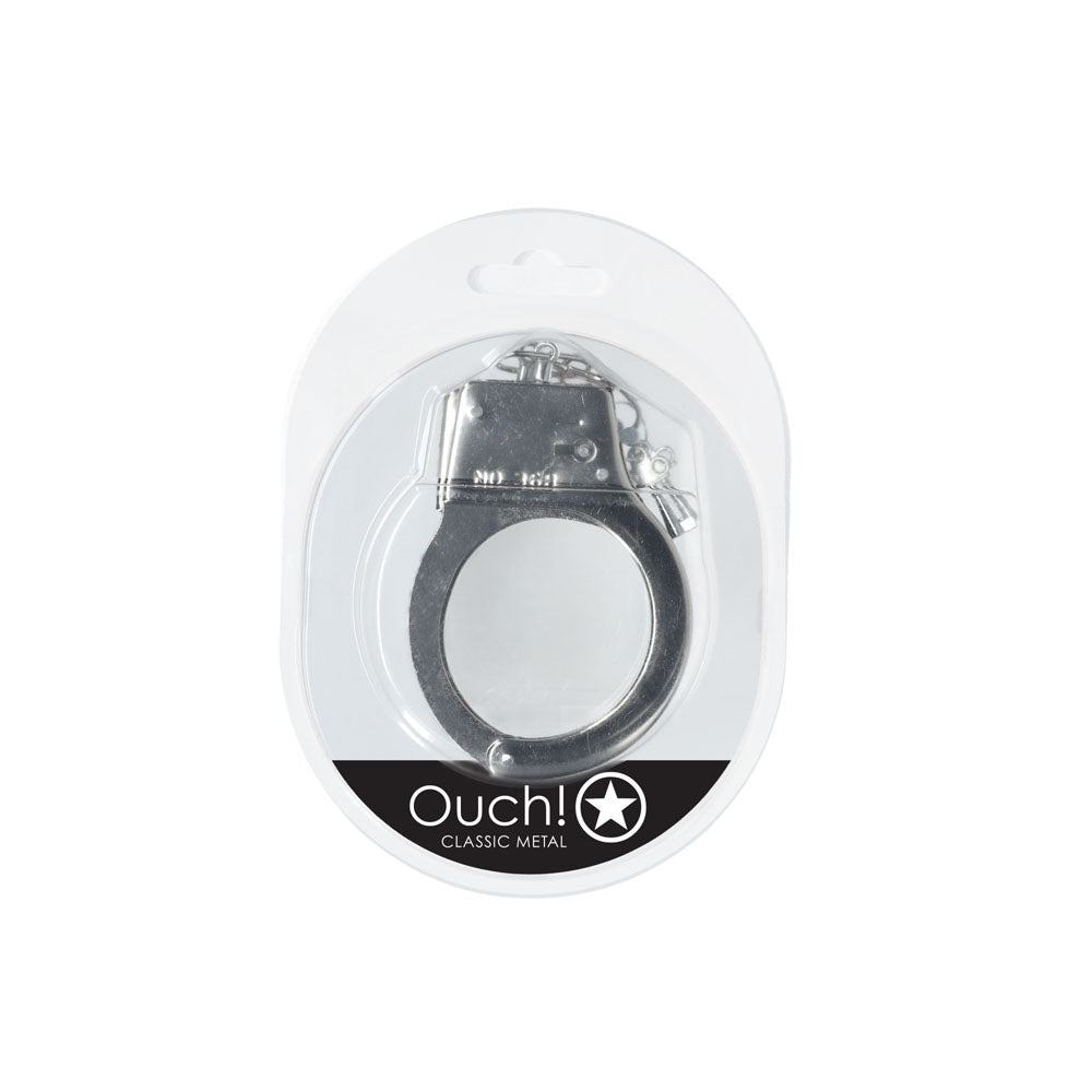 OUCH! Classic Silver Metal Restraints - Body-Safe Handcuffs for Couples and Solo Play