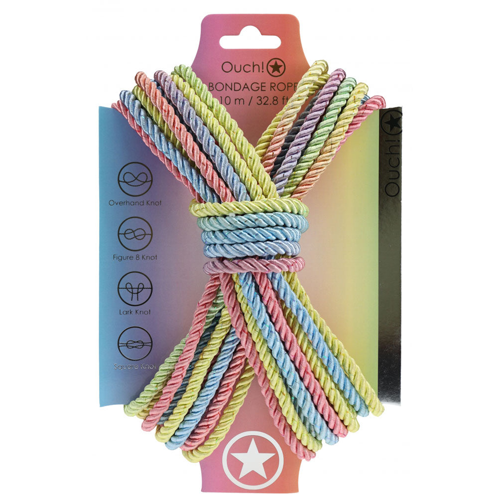 OUCH! Multicolour Nylon Bondage Rope - 10 Metres - Versatile and Durable for All Your Bondage Needs