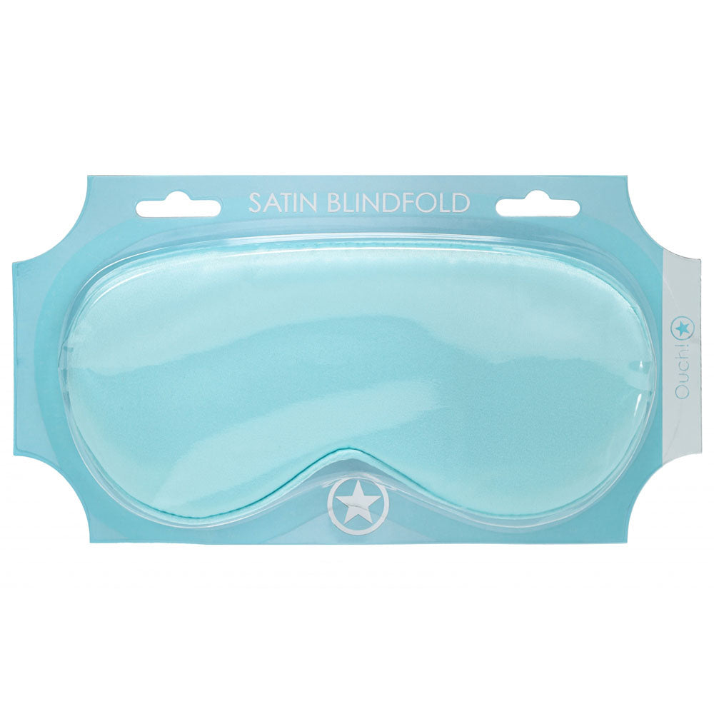 OUCH! Powder Blue Satin Eye Mask - Luxurious Sleep & Relaxation Accessory