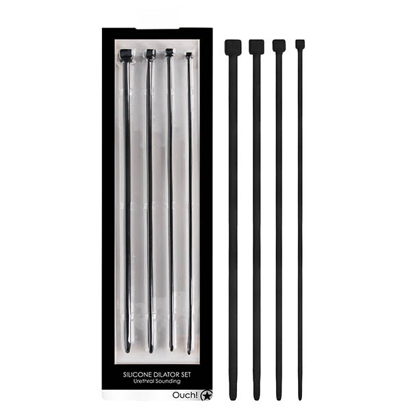 Premium Body-Safe Silicone Urethral Sounding Dilator Set - Black (Non-Toxic, 5-Piece Kit)