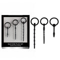 Urethral Sounding Plug Set - Body-Safe Black Silicone - 3 Size Options for Comfort and Exploration