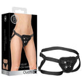 OUCH! Bondage Toy – Adjustable Harness with O-Ring – Velvet, Black