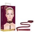 OUCH! Halo - Adjustable Collar with Leash - Burgundy Pet Restraint for Safe Play