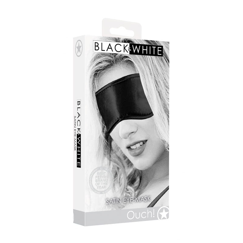Satin Eye Mask for Relaxation and Sleep – Black & White Design (Comfortable and Stylish)