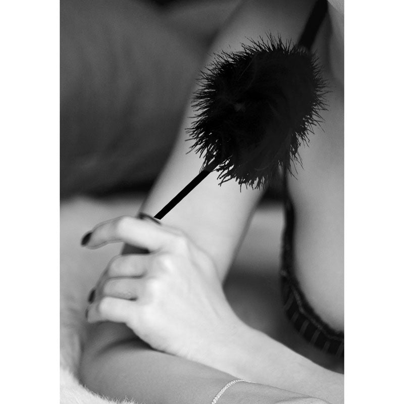 OUCH! Black & White Feather Tickler - Sensual Play Crop for Intimate Wellness