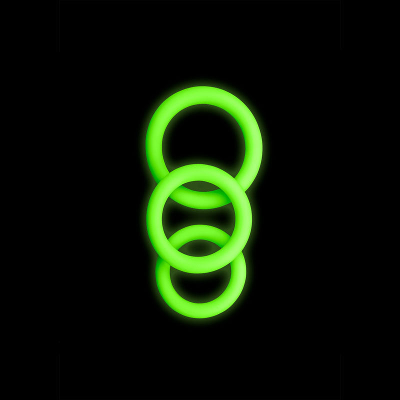 OUCH! Cock Rings Set – Glow in the Dark – 3 Sizes