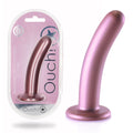 OUCH! Body-Safe Smooth Silicone G-Spot Dildo – 6'' / 14.5 cm - Elegant Rose Gold Finish