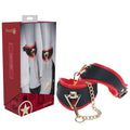 OUCH! Milan Collection - Adjustable Leg Cuffs - Black/Red Restraints for Enhanced Comfort and Style