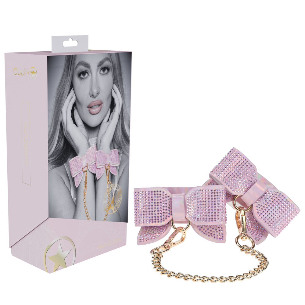 OUCH! Paris Collection - Body-Safe Pink Restraints Handcuffs for Couples (Adjustable, Soft Touch)