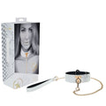 OUCH! Florence Collection - Adjustable White Collar with Leash for Safe Restraint Play