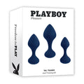 Playboy Pleasure Tail Trainer Set - 3 Sizes of Body-Safe Black Butt Plugs for Enhanced Wellness and Intimacy