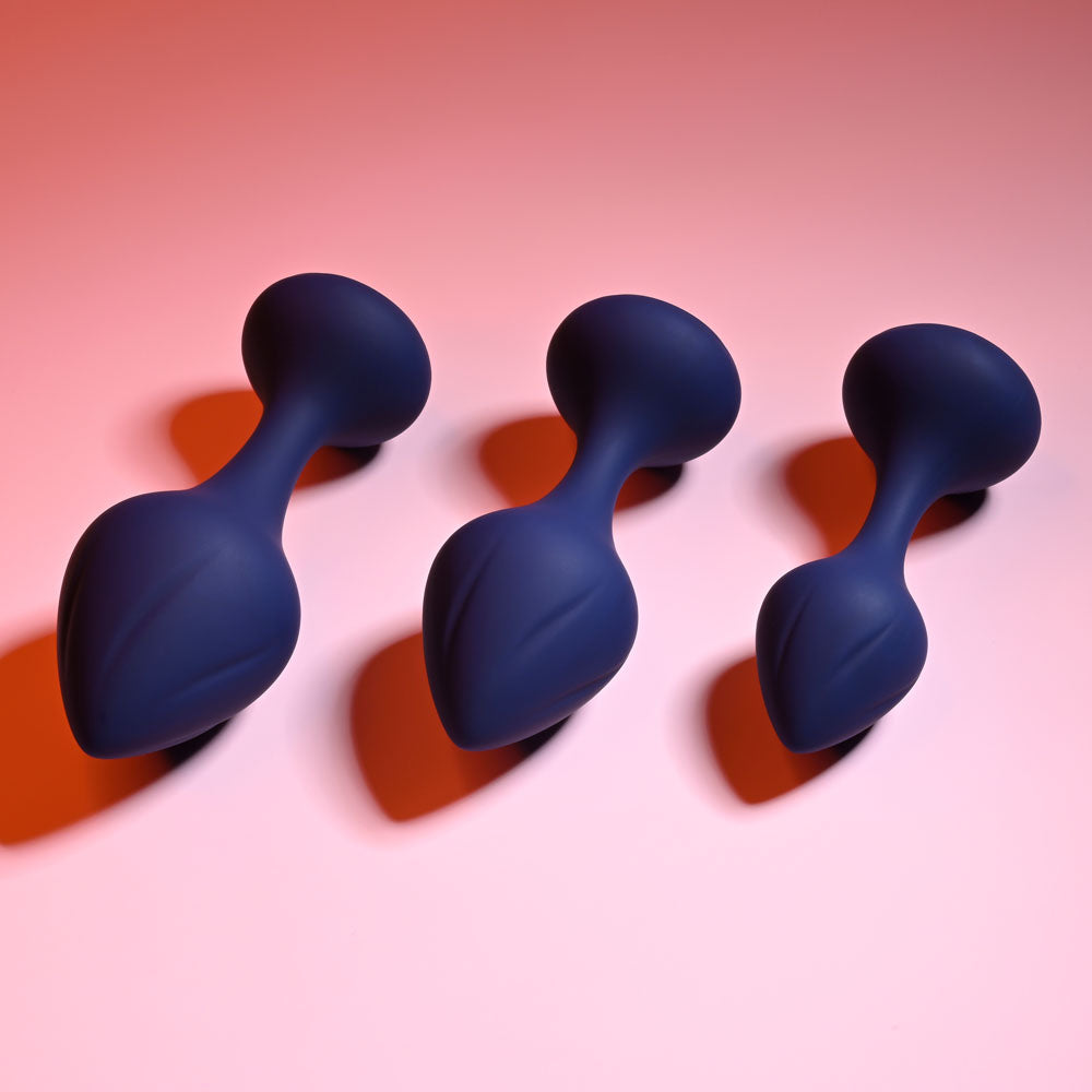 Playboy Pleasure Tail Trainer Set - 3 Sizes of Body-Safe Black Butt Plugs for Enhanced Wellness and Intimacy