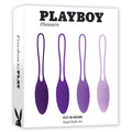 Playboy Kegel Balls – Body-Safe Silicone – Strengthening Set of 4 – Purple