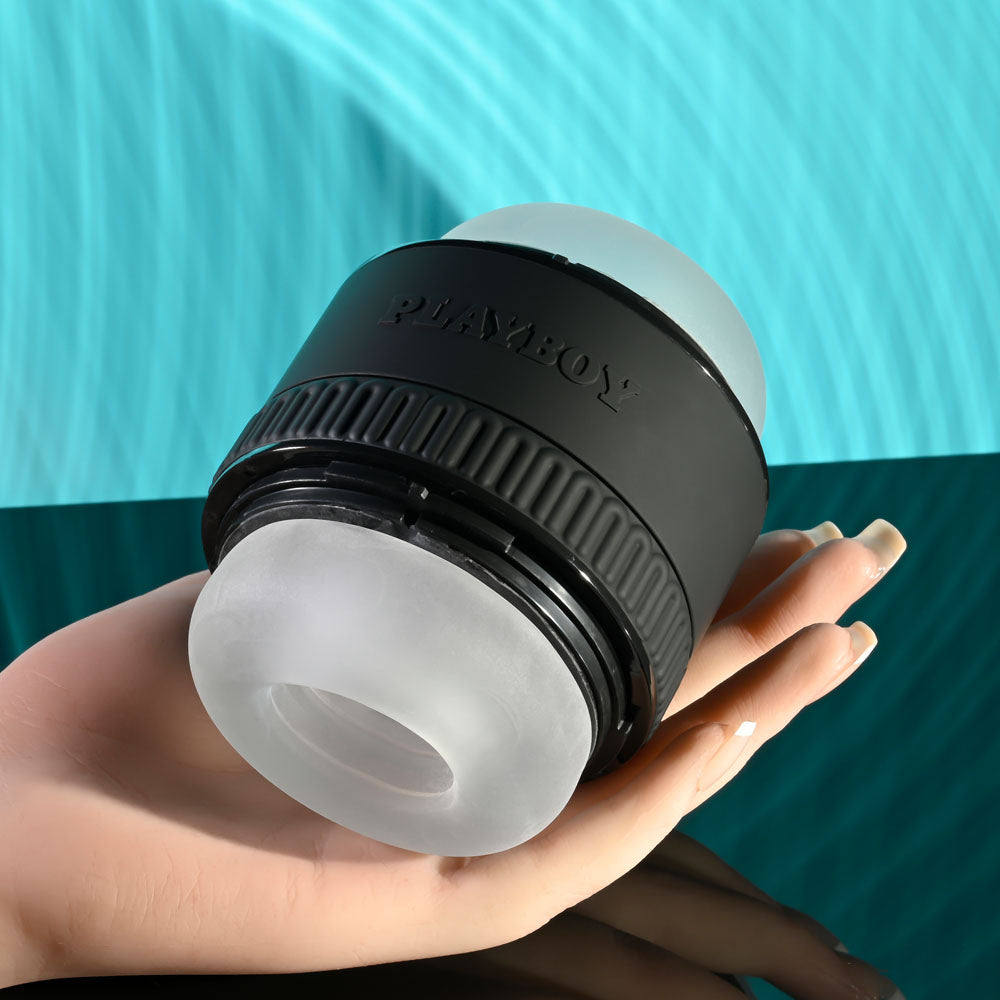 Playboy Pleasure TIGHT END - Clear Dual-Ended Stroker for All Genders (Body-Safe, Easy to Clean, Travel-Friendly)