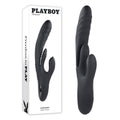 Playboy Pleasure Rapid Rabbit Vibrator – Black (26.4 cm, USB Rechargeable, Body-Safe Silicone)