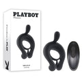 Playboy Pleasure Triple Play - Black USB Rechargeable Cock Ring with Wireless Remote Control for Enhanced Intimacy