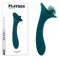Playboy Pleasure TRUE INDULGENCE - Teal USB Rechargeable Vibrator with Flicking Tip (21.3 cm, Body-Safe)