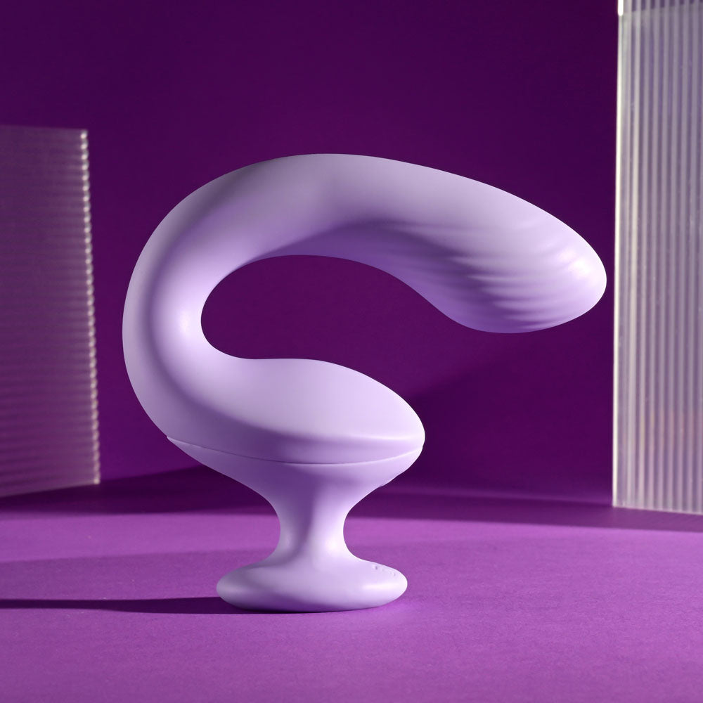 Playboy Pleasure REV ME UP - Purple USB Rechargeable Dual Motor Curved Vibrator for Enhanced Wellness and Intimate Enjoyment
