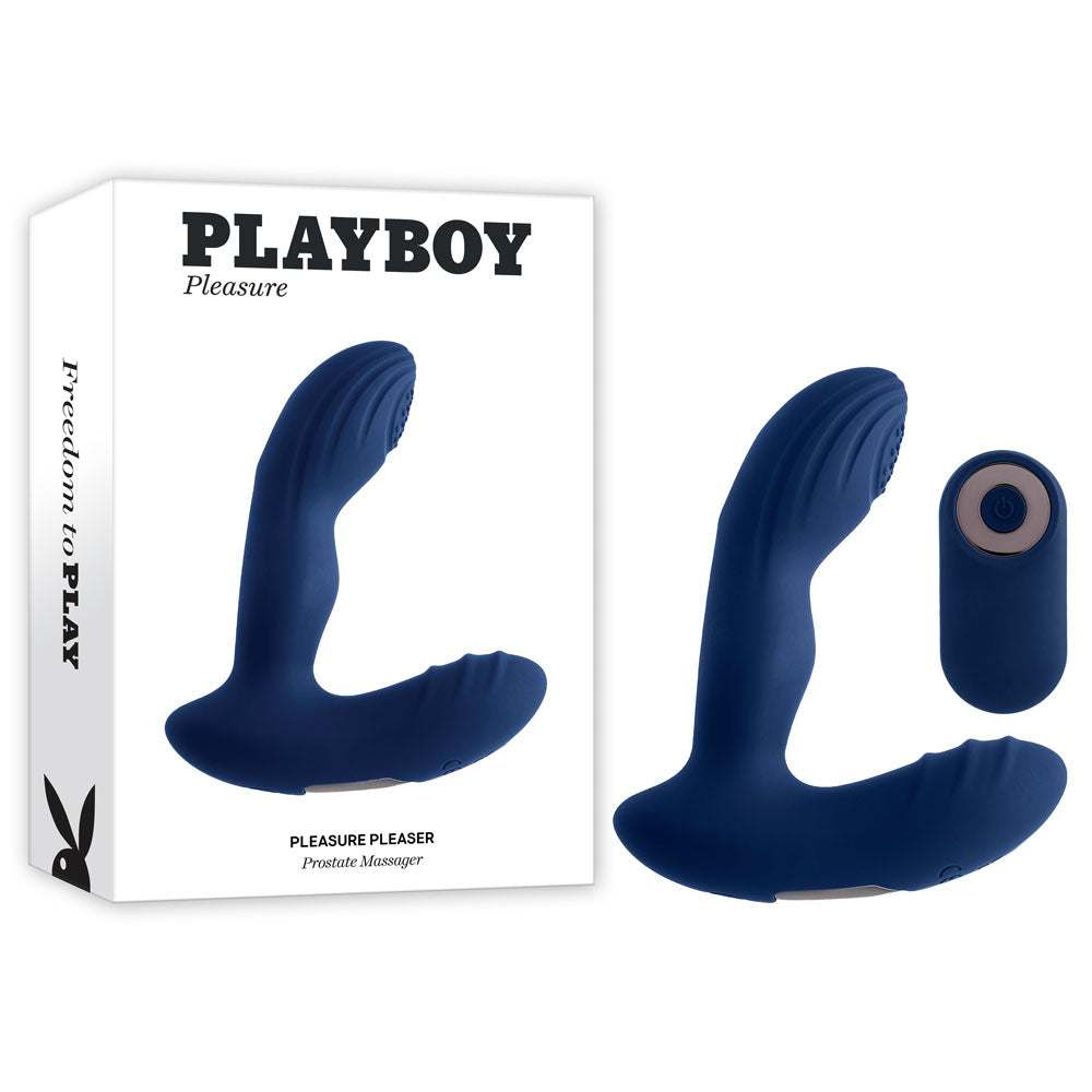 Playboy Vibrating Prostate Massager – USB Rechargeable, Body-Safe Silicone – Blue