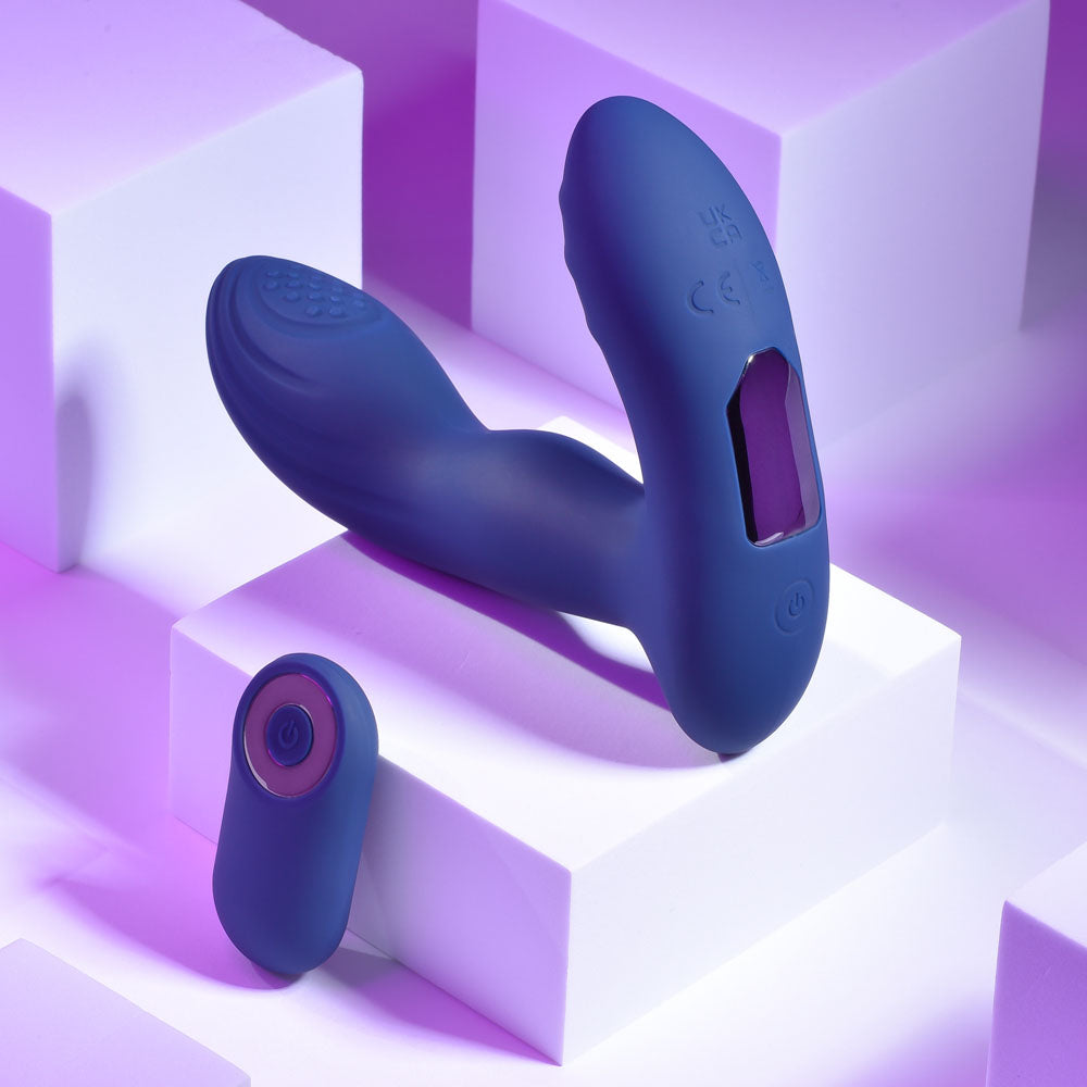 Playboy Vibrating Prostate Massager – USB Rechargeable, Body-Safe Silicone – Blue