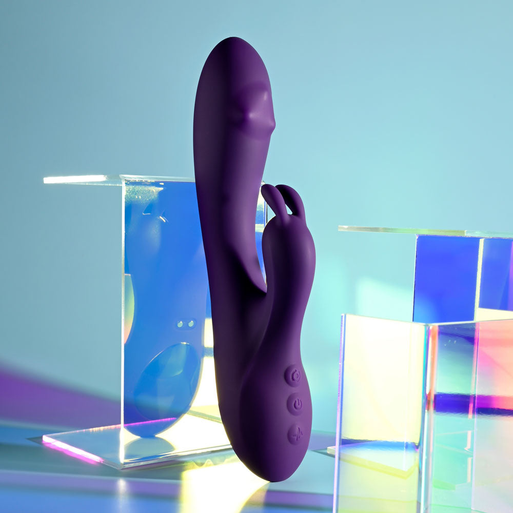 Playboy Pleasure ON REPEAT - USB Rechargeable Purple Rabbit Vibrator (19.7 cm, Body-Safe Silicone)