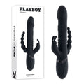 Playboy Rabbit Vibrator – USB Rechargeable, Body-Safe Silicone – Black, 26.2 cm