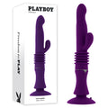 Playboy Rechargeable Thrusting Rabbit Vibrator – Body-Safe Silicone – Purple – 29.2 cm
