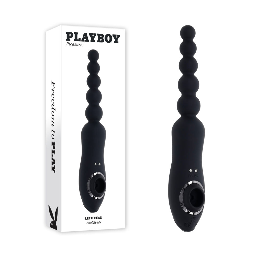 Playboy USB Rechargeable Anal Toys – Body-Safe Silicone – Black – 23.1 cm